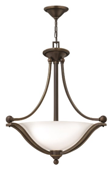 Foto para 100w Foyer Bolla MED Etched Opal Olde Bronze Inverted Pendant