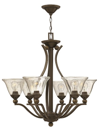 Foto para 100w Chandelier Bolla MED Clear Seedy Olde Bronze Single Tier Foyer