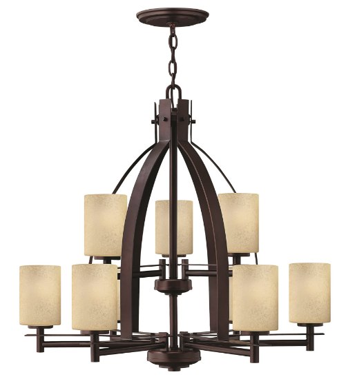 Foto para 75w Chandelier Stowe MED Antique Light Scavo Metro Copper Two Tier Foyer