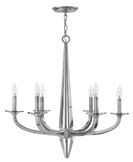 Foto para 60w Chandelier Ascher CAND Polished Nickel Single Tier Foyer