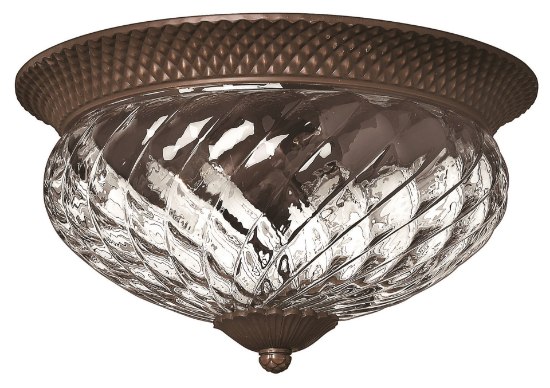 Foto para 60w Foyer Plantation MED Clear Optic Copper Bronze Flush Mount