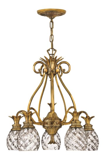 Foto para 75w Chandelier Plantation MED Clear Optic Burnished Brass Downlight Foyer