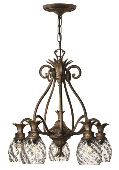 Foto para 75w Chandelier Plantation MED Clear Optic Pearl Bronze Downlight Foyer