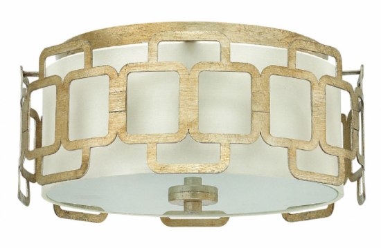 Foto para 60w Foyer Sabina MED Etched Lens Silver Leaf Flush Mount