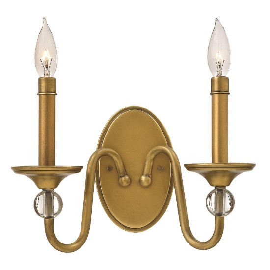 Foto para 60w Sconce Eleanor CAND Heritage Brass Two Light Sconce