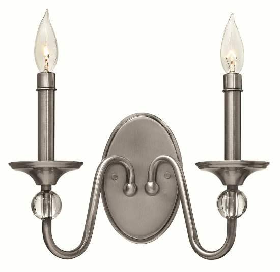 Foto para 60w Sconce Eleanor CAND Polished Antique Nickel Two Light Sconce