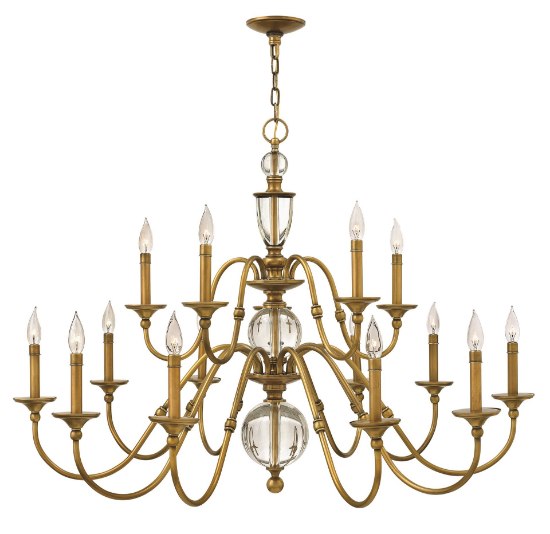 Foto para 60w Chandelier Eleanor CAND Heritage Brass Two Tier Foyer