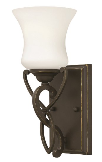 Foto para 100w Bath Brooke MED Etched Opal Olde Bronze Bath Sconce