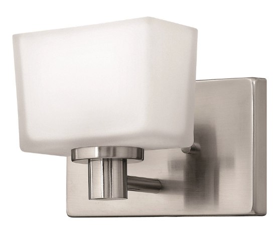 Foto para 60w Bath Taylor G-9 Etched White Brushed Nickel Bath Sconce