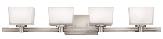 Foto para 60w Bath Taylor G-9 Etched White Brushed Nickel Bath Four Light