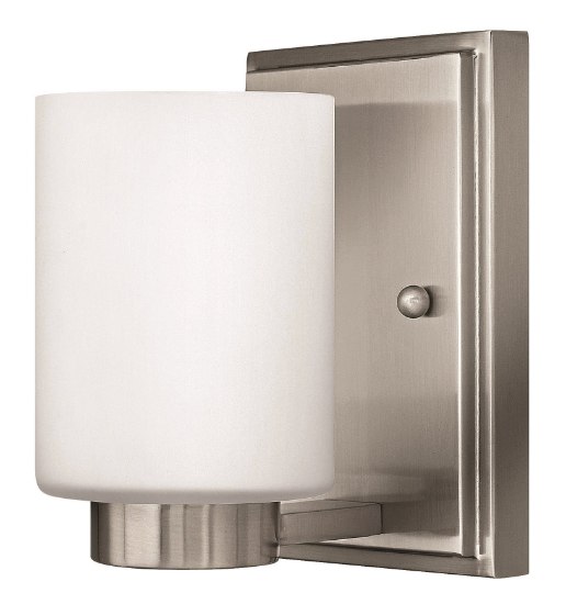 Foto para 60w Bath Miley G-9 White Etched Brushed Nickel Bath Sconce