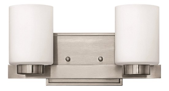 Foto para 60w Bath Miley G-9 White Etched Brushed Nickel Bath Two Light