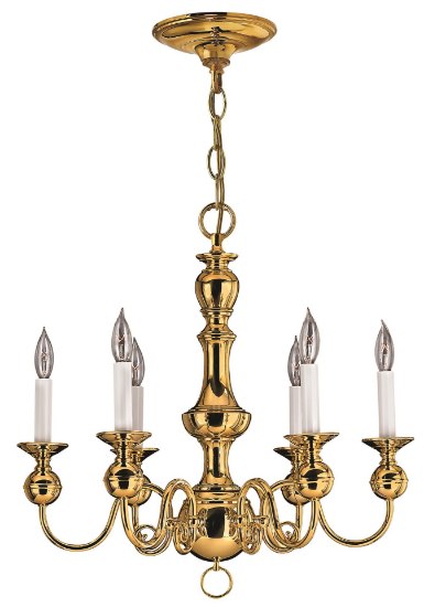 Foto para 60w Chandelier Virginian CAND Polished Brass Single Tier Foyer