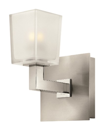 Foto para 60w Bath Zina G-9 Clear Inside Etched Brushed Nickel Bath Sconce