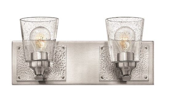 Foto para 100w Bath Jackson MED Clear Seedy Brushed Nickel Bath Two Light