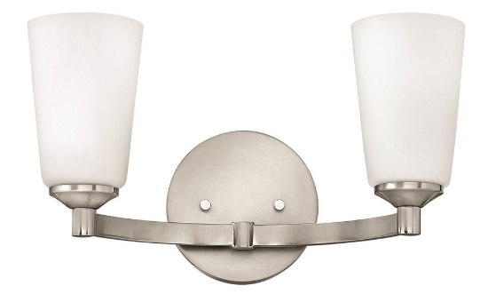 Foto para 117w Bath Sadie INCAN. LED MED Etched Opal Brushed Nickel Bath Two Light