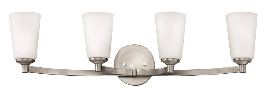 Foto para 117w Bath Sadie INCAN. LED MED Etched Opal Brushed Nickel Bath Four Light