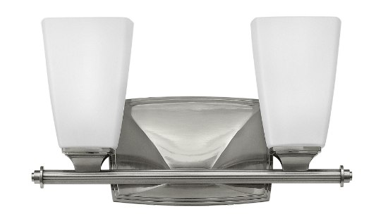 Foto para 100w Bath Darby MED Etched Opal Brushed Nickel Bath Two LIght