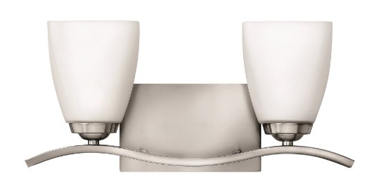 Foto para 100w Bath Josie MED Etched Opal Brushed Nickel Bath Two Light