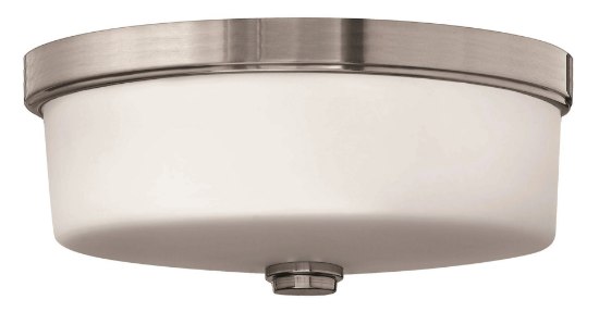 Foto para 60w Foyer Flush Mount MED Etched Opal Brushed Nickel Bath Flush Mount