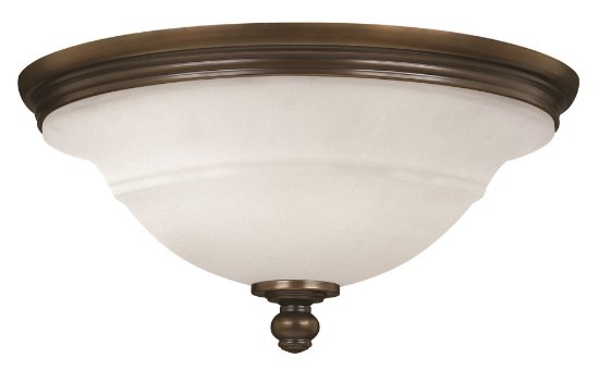 Foto para 60w Bath Plymouth MED Etched Opal Olde Bronze Bath Flush Mount