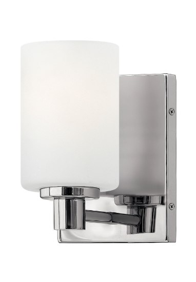 Foto para 100w Bath Karlie MED Etched Opal Chrome Bath Sconce