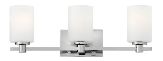 Foto para 100w Bath Karlie MED Etched Opal Chrome Bath Three Light