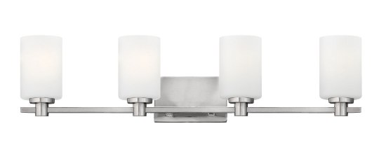 Foto para 100w Bath Karlie MED Etched Opal Brushed Nickel Bath Four Light