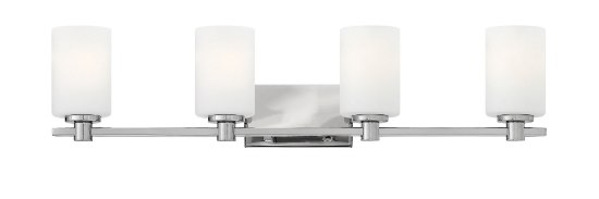 Foto para 100w Bath Karlie MED Etched Opal Chrome Bath Four Light