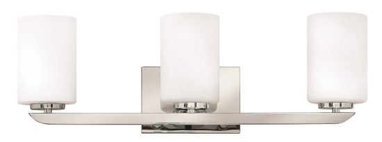 Foto para 117w Bath Kyra INCAN. LED MED Etched Opal Polished Nickel Bath Three Light