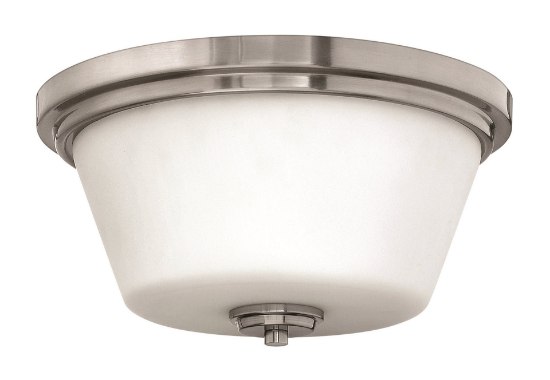 Foto para 60w Bath Flush Mount MED Etched Opal Brushed Nickel