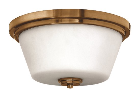 Foto para 60w Foyer Flush Mount MED Etched Opal Brushed Bronze Bath Flush Mount