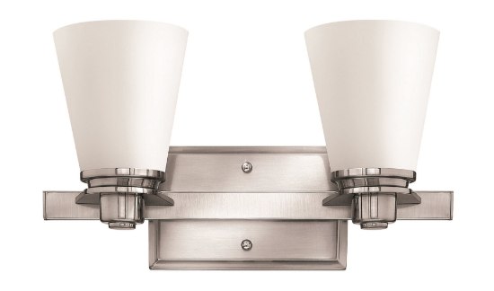 Foto para 100w Bath Avon MED Etched Opal Brushed Nickel Bath Two Light