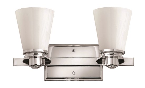 Foto para 100w Bath Avon MED Cased Opal Chrome Bath Two Light