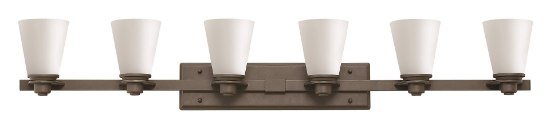 Foto para 100w Bath Avon MED Etched Opal Buckeye Bronze Bath Six Light