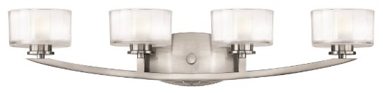 Foto para 60w Bath Meridian G-9 Thick Faceted Clear Inside Etched Brushed Nickel Bath Five Light