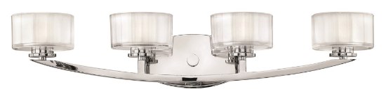 Foto para 60w Bath Meridian G-9 Thick Faceted Clear Inside Etched Chrome Bath Five Light