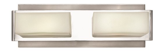 Foto para 60w Bath Domino G-9 Etched Opal Brushed Nickel Bath Two Light