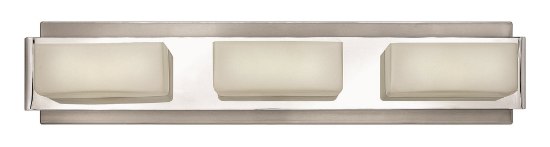 Foto para 60w Bath Domino G-9 Etched Opal Brushed Nickel Bath Three Light