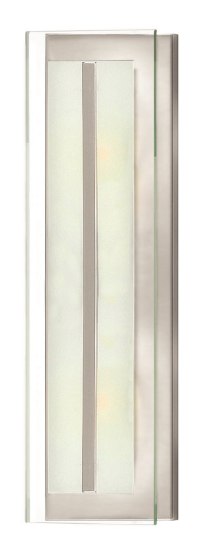 Foto para 100w Bath Latitude MED Clear Beveled Inside-Etched Brushed Nickel Bath Sconce