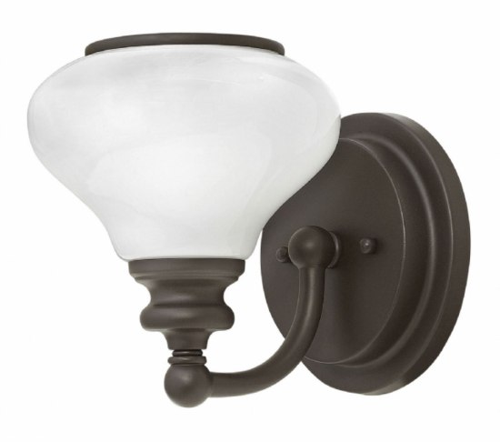 Foto para 100w Bath Ainsley MED Cased Opal Buckeye Bronze Bath Sconce