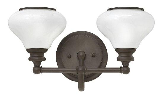 Foto para 100w Bath Ainsley MED Cased Opal Buckeye Bronze Bath Two Light