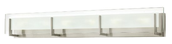 Foto para 7w Bath Latitude LED Clear Beveled Inside-Etched Brushed Nickel Bath Six Light