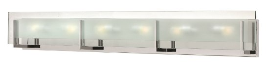 Foto para 60w Bath Latitude G-9 Clear Beveled Inside-Etched Chrome Bath Six Light