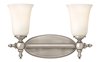 Foto para 100w Bath Yorktown MED Etched Opal Antique Nickel Bath Two Light