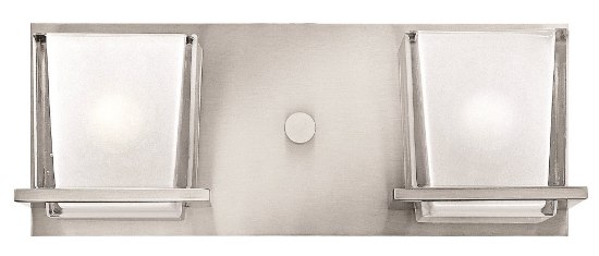 Foto para 60w Bath Lola G-9 1/4" Thick Clear Inside Etched Brushed Nickel Bath Two Light