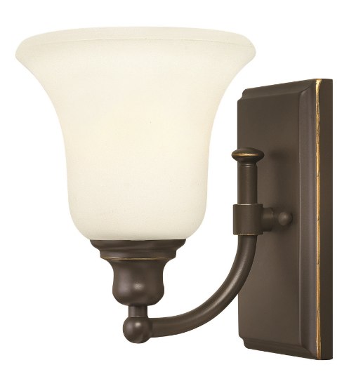 Foto para 100w Bath Colette MED White Etched Oil Rubbed Bronze Bath Sconce