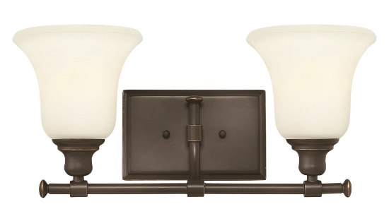 Foto para 100w Bath Colette MED White Etched Oil Rubbed Bronze Bath Two Light