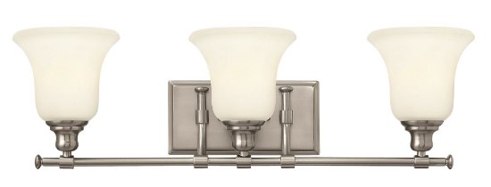 Foto para 100w Bath Colette MED White Etched Brushed Nickel Bath Three Light