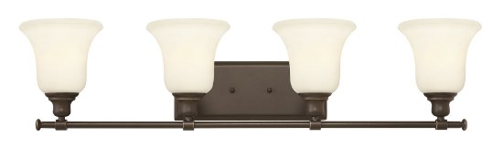 Foto para 100w Bath Colette MED White Etched Oil Rubbed Bronze Bath Four Light